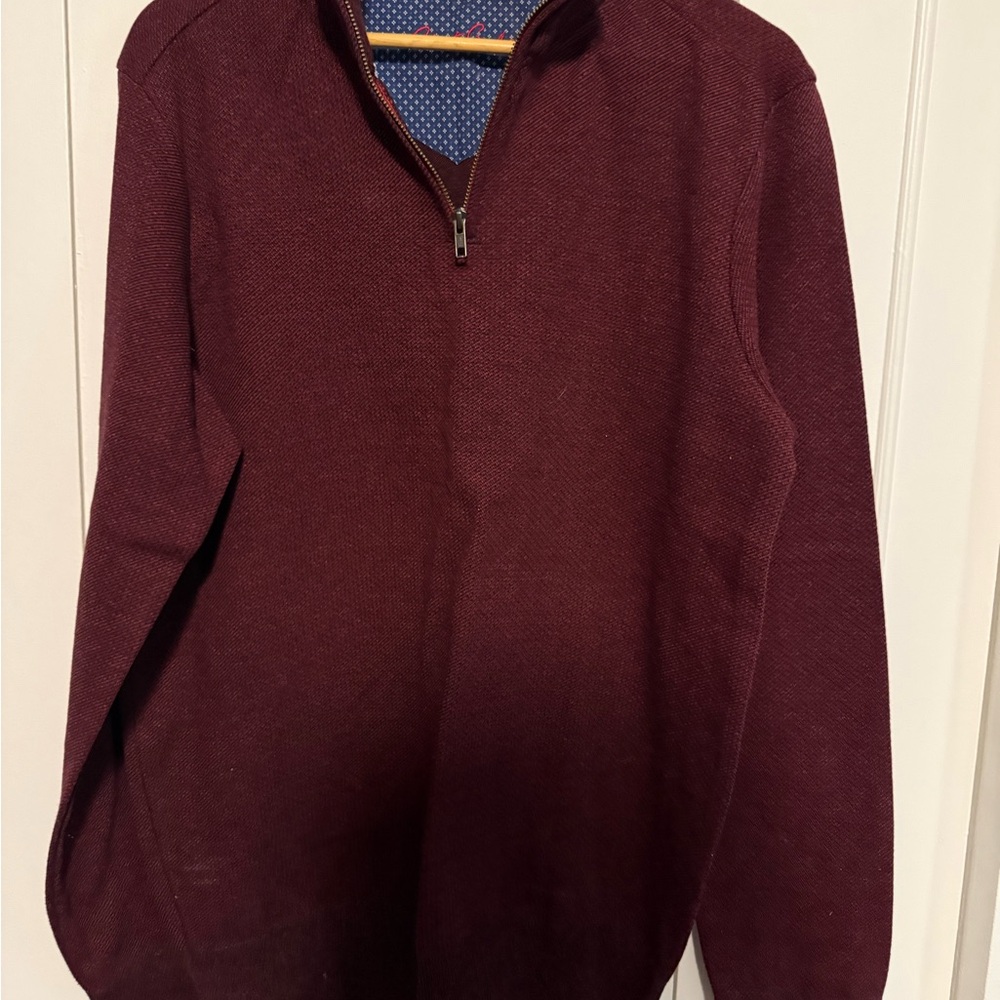 Robert Graham Burgundy Zip-Up Sweater